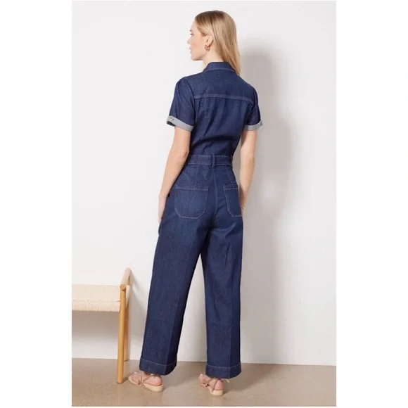 PAIGE‎ Darla Wide Leg Denim Jumpsuit in Baltimore wash 14